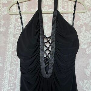 Vintage Nine 2 Nine Black Halter Gown Dress